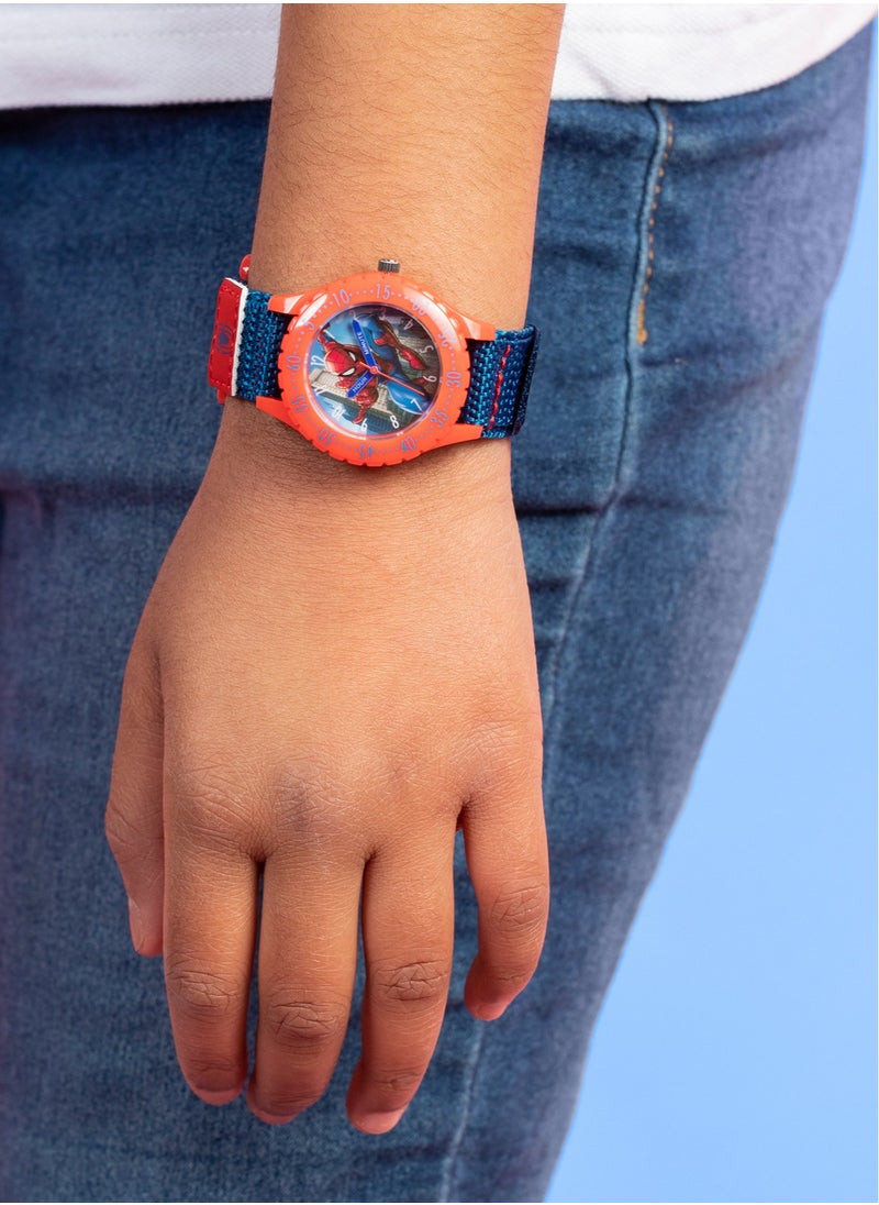 Disney Marvel Spiderman Blue Canvas Strap Boys Watch - SPD3495ARG