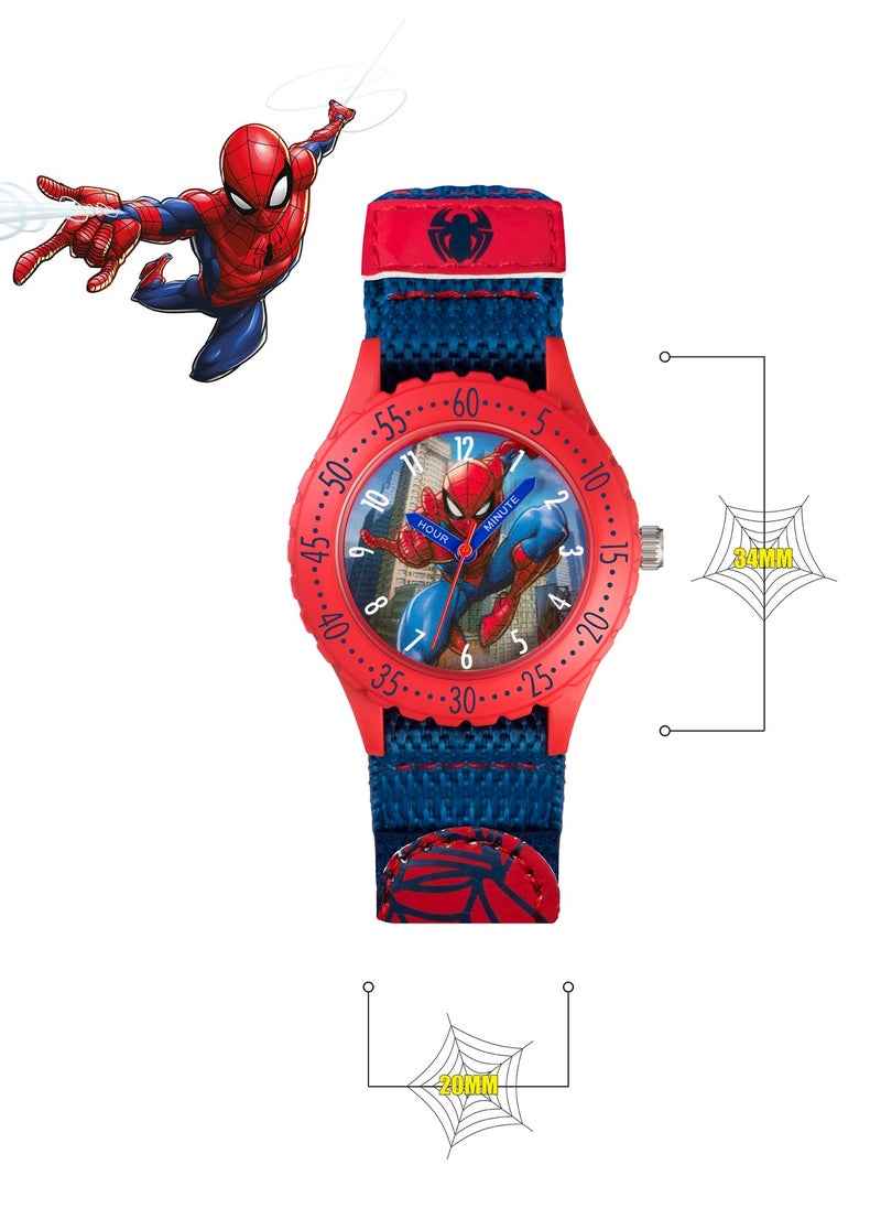 Disney Marvel Spiderman Blue Canvas Strap Boys Watch - SPD3495ARG