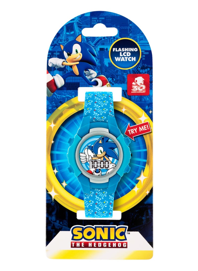 Sega Sonic the Hedgehog Blue Flashing LCD Boys Watch - SNC4036