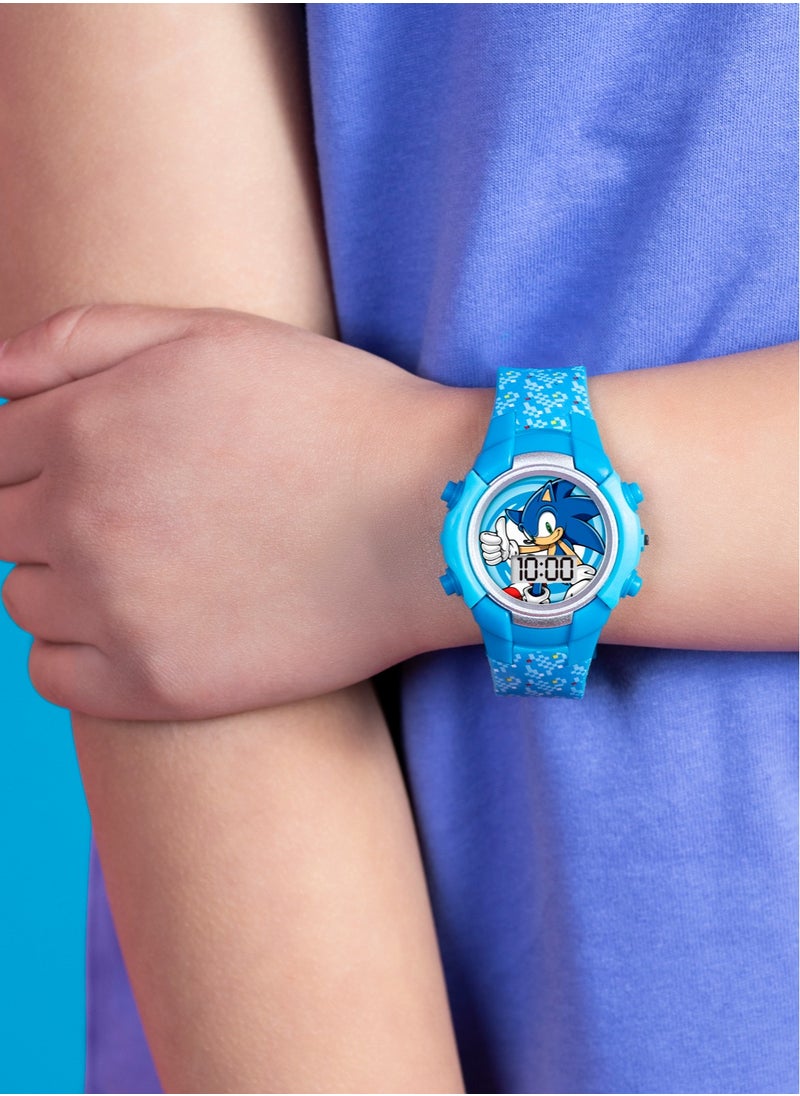 Sega Sonic the Hedgehog Blue Flashing LCD Boys Watch - SNC4036