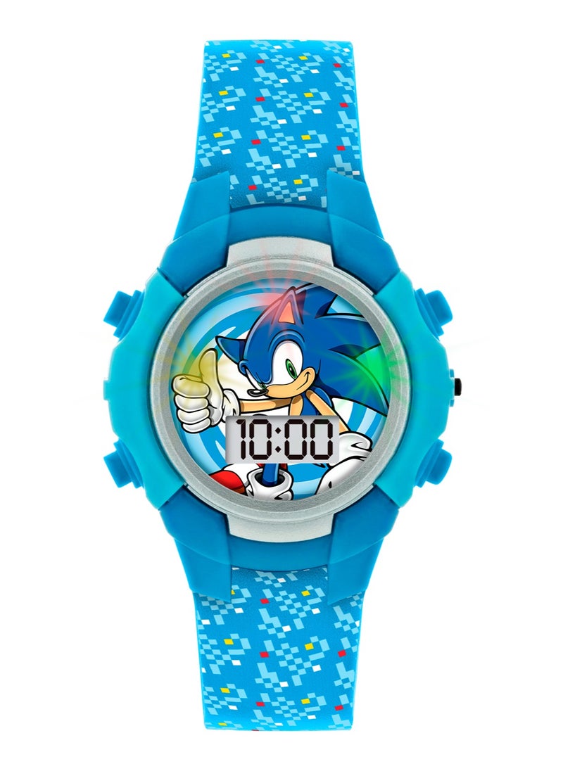 Sega Sonic the Hedgehog Blue Flashing LCD Boys Watch - SNC4036