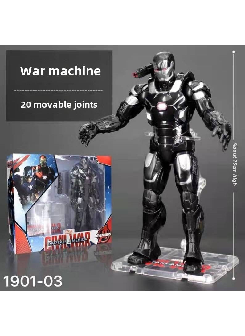 Marvel Action Figures 7 Inch Thanos, Captain America, Spider-Man, War Machine Bracket War Machine