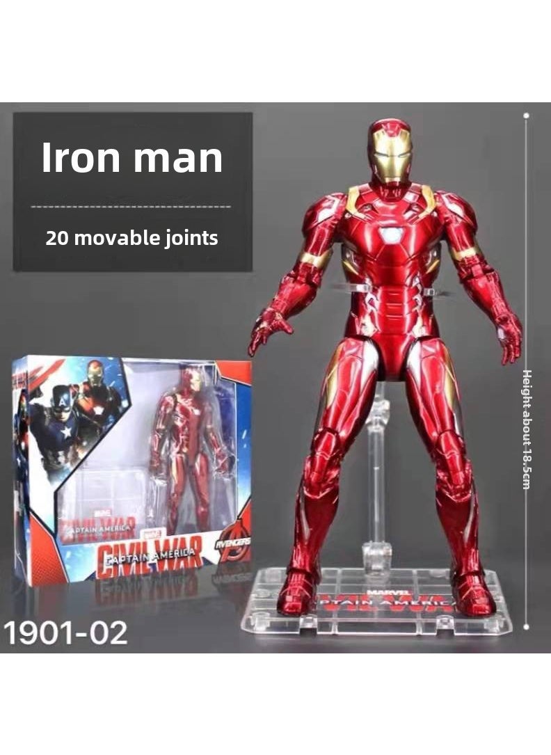 Marvel Action Figures 7 Inch Thanos, Captain America, Spider-Man, War Machine Bracket Iron Man