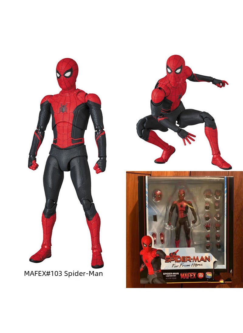 1 x 5 pcs Avengers 3 MAFEX No.113 Spider-Man Action Figure Toy Hero expedition 113 Spider-Man