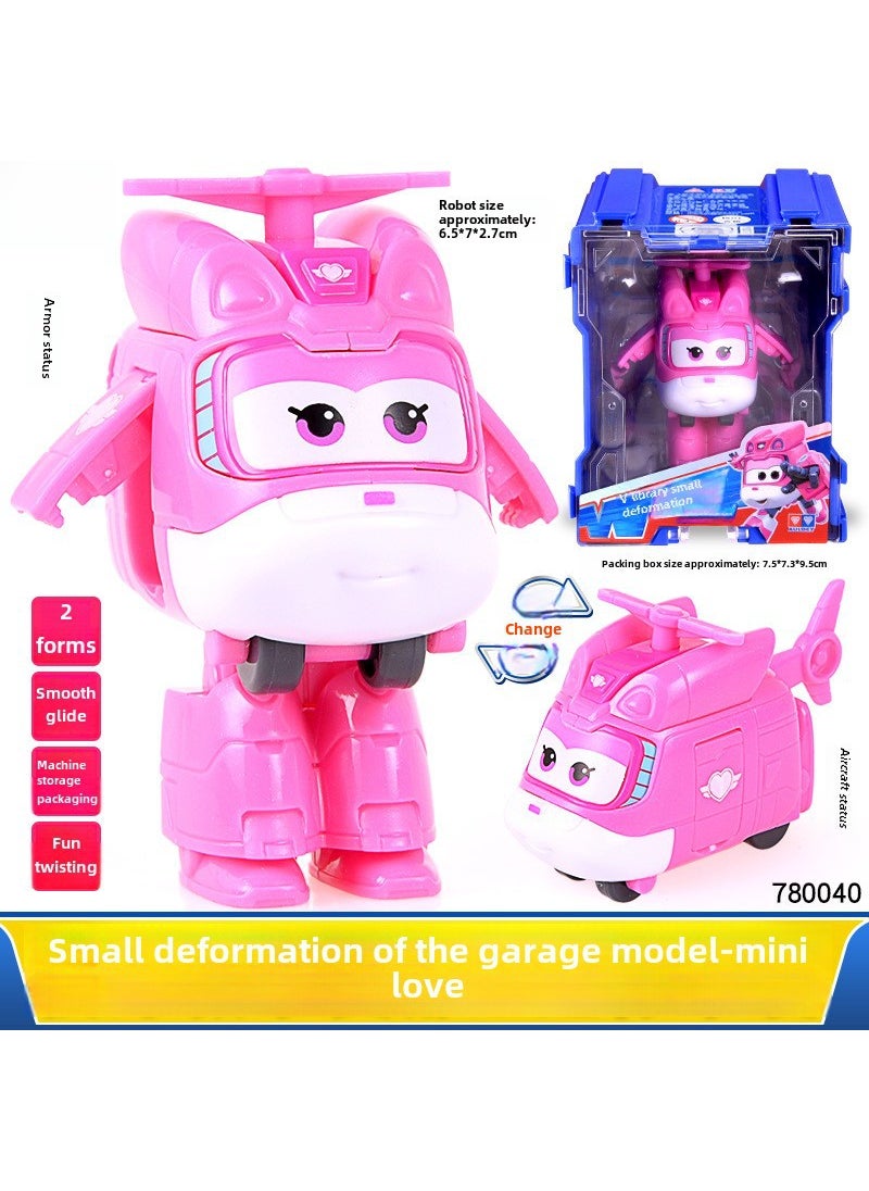 Mini Audi Double Diamond Transform Robot Toy for Kids 780040 hangar small deformation-small love