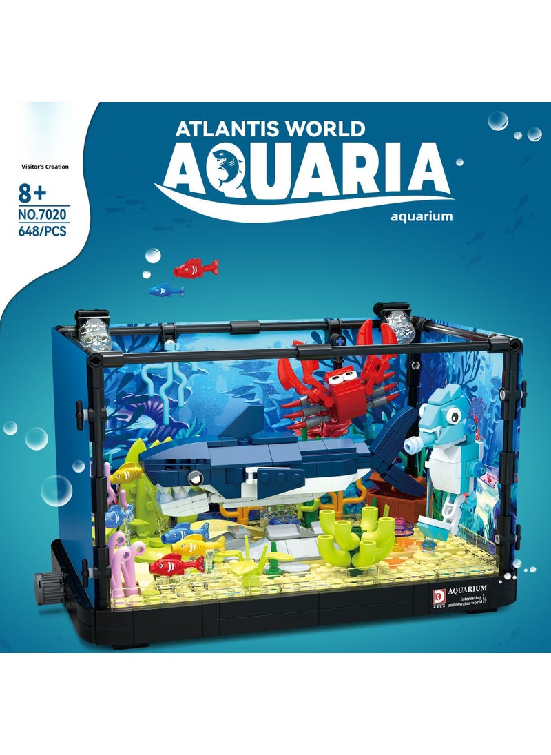 Compatible Lego Ocean World Jellyfish Turtle Aquarium Blocks 7020: Shark ecological tank