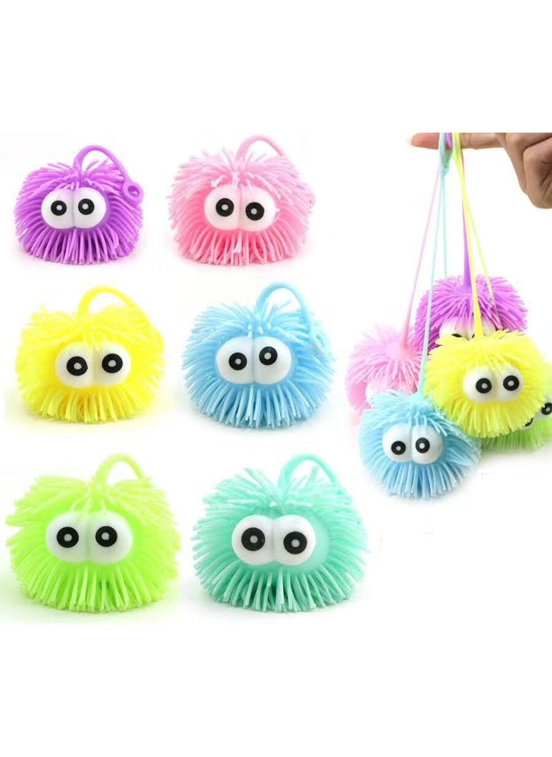 1 x 5 pcs Jumbo Stress Relief Squeeze Toy Ball Flash convex eye small dense hair