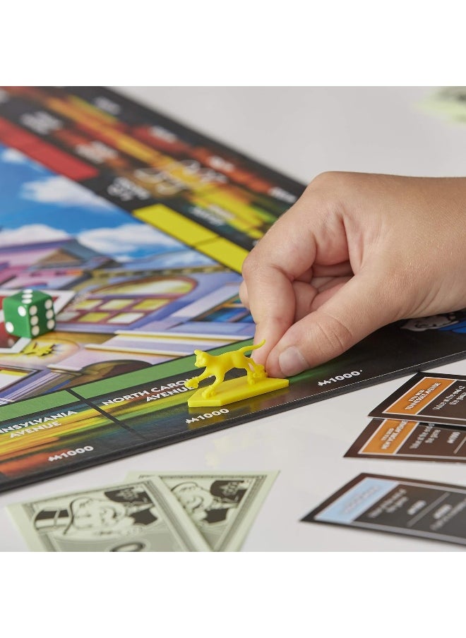 Monopoly Speed Board Game, Play in Under 10 Minutes, Fast-Playing Board Game for Ages 8 and Up, Game for 2-4 Players