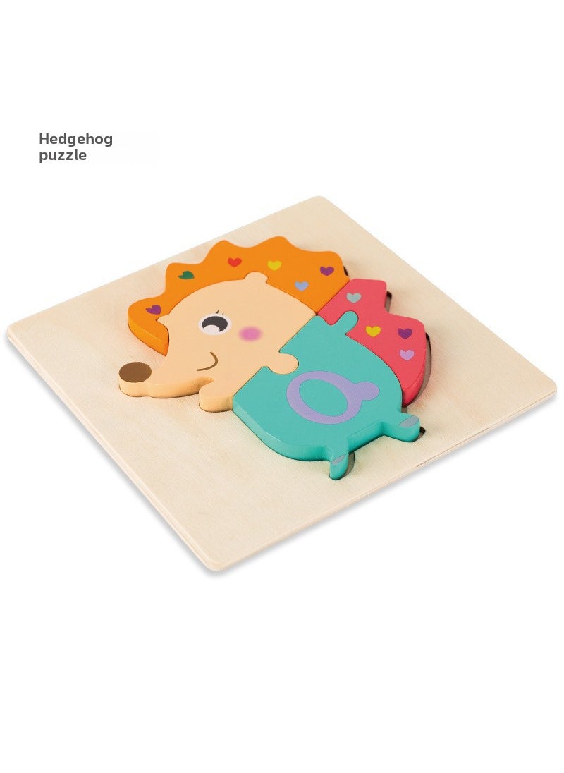 1 x 5 pcs Wooden Educational Puzzle Blocks for Kids Hedgehog Puzzle