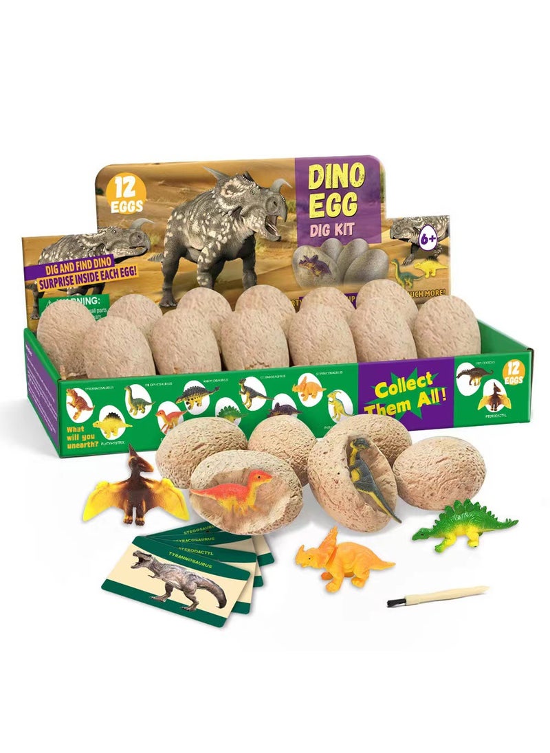 Kids Dinosaur Egg Excavation Kit Educational Toy Archaeological dinosaur eggs 12/box