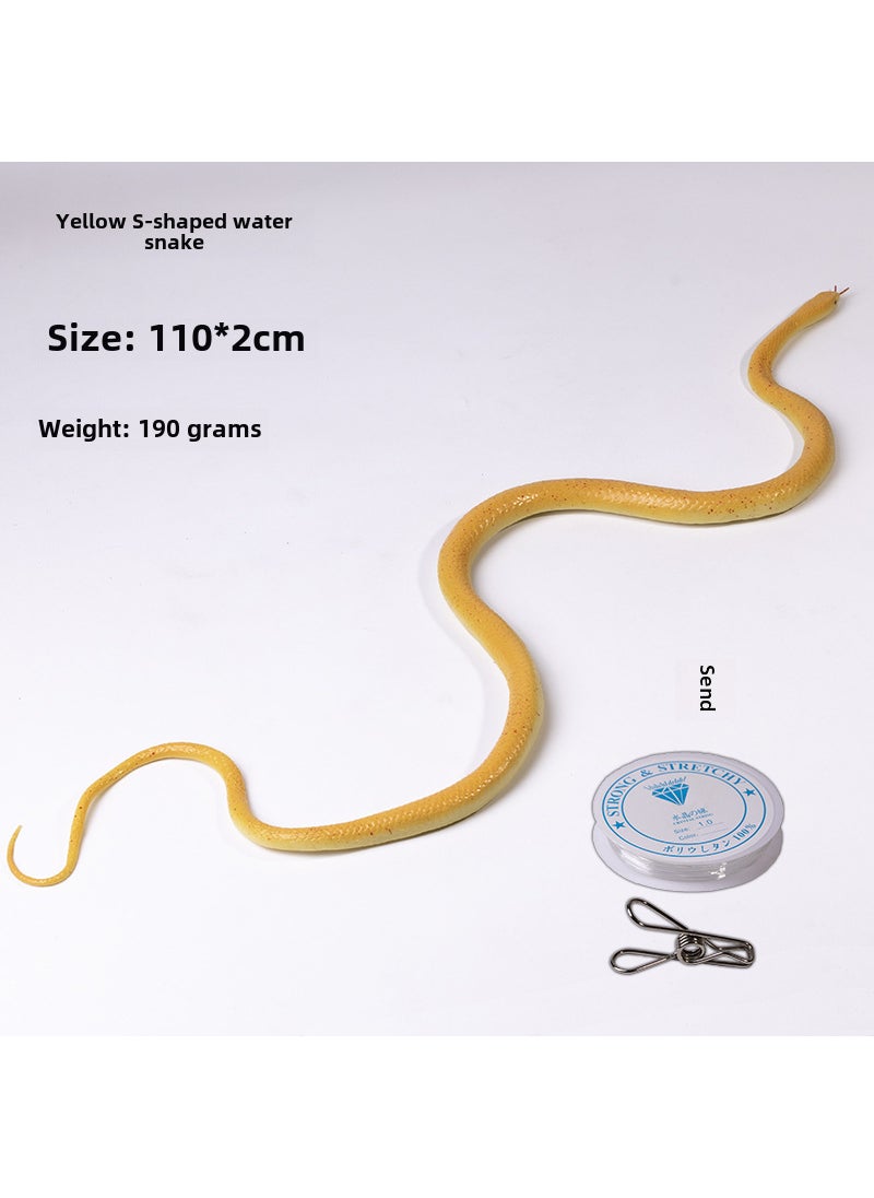 String Clip Prank Snake S-Shaped Toy Yellow S-shaped snake wire reel 5 meter clip