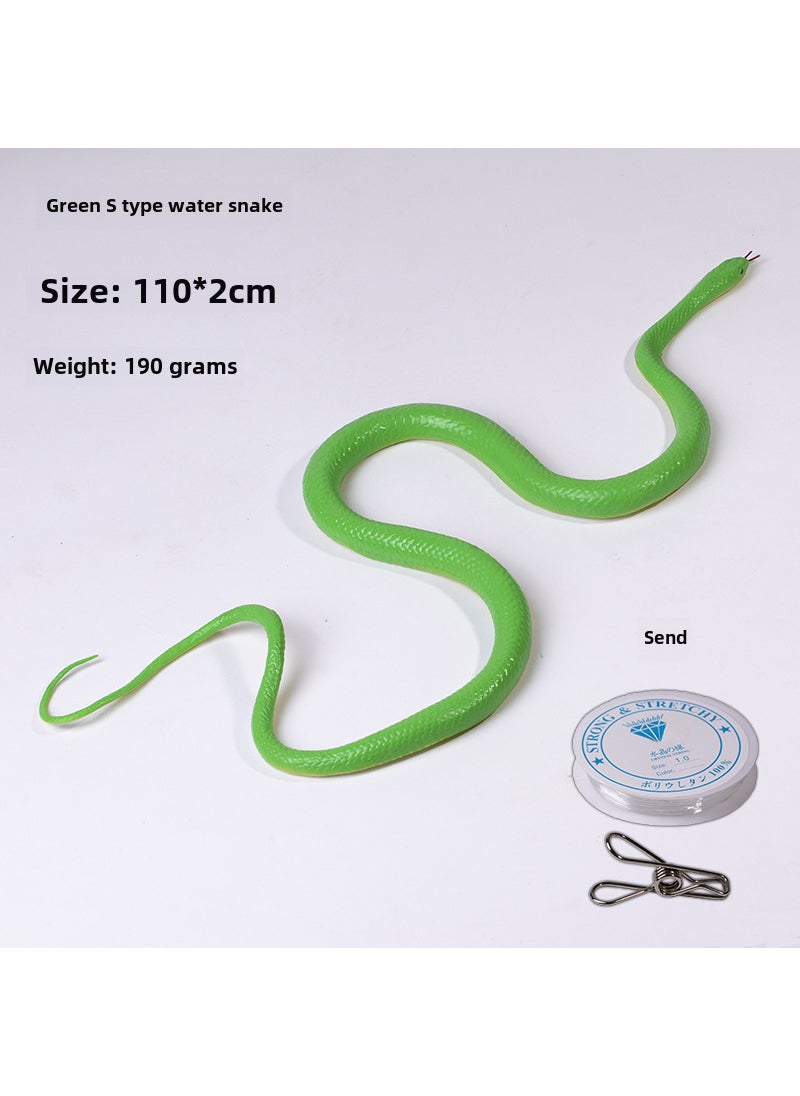 String Clip Prank Snake S-Shaped Toy Green S-shaped snake wire reel 5 m wire clip