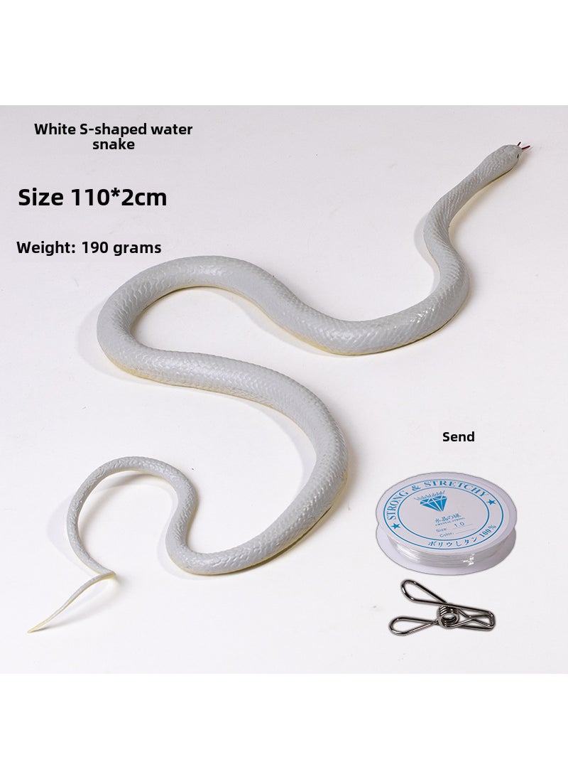 String Clip Prank Snake S-Shaped Toy White S-shaped snake wire reel 5 m wire clip