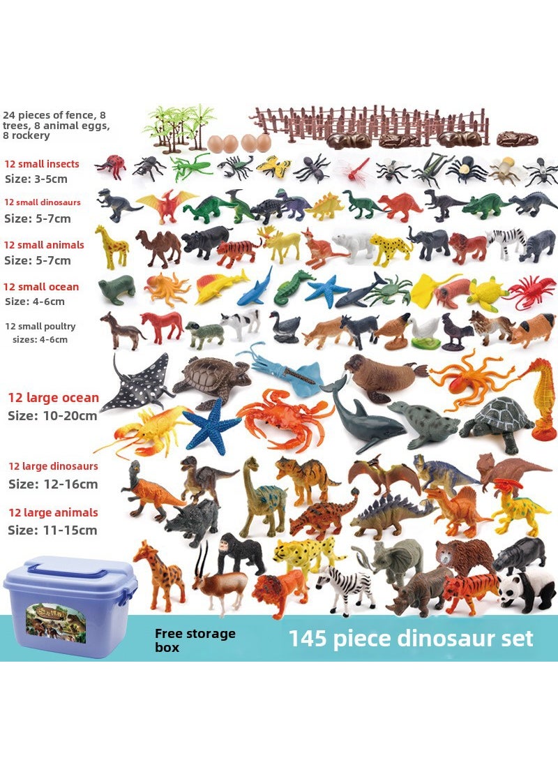 Realistic Animal Models Dinosaur Elephant Lion Giraffe Set 145 set series 