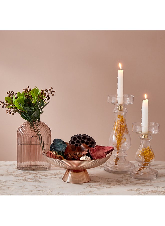 Oligo Dry Flower Glass Candleholder 12 x 28 x 12 cm