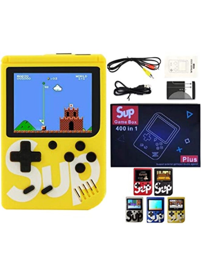 400 In 1 Game Box Console Classic Games Hand Held Gamepad Color Screen Mario Super Mario DR Mario Contra Games - YELLOW