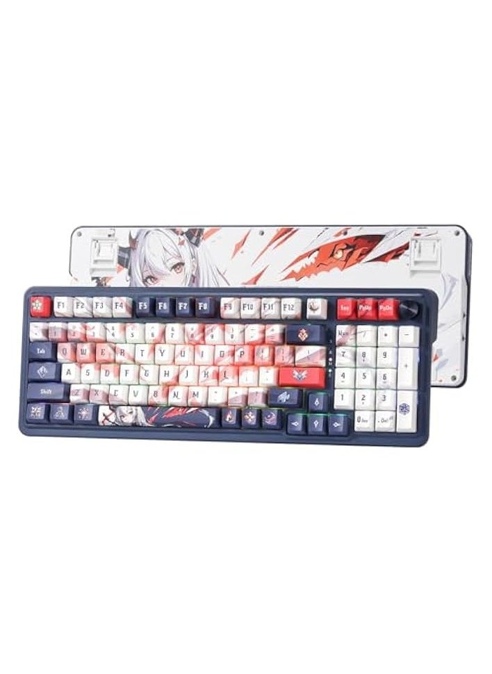 K686 PRO SE 98 Keys Gasket RGB Gaming Keyboard, 3-Mode Anime Mechanical Keyboard with Hot-Swap Socket, Special Rotary Knob Control & Noise Dampening Pads, Custom Hi-Fi Linear Switch