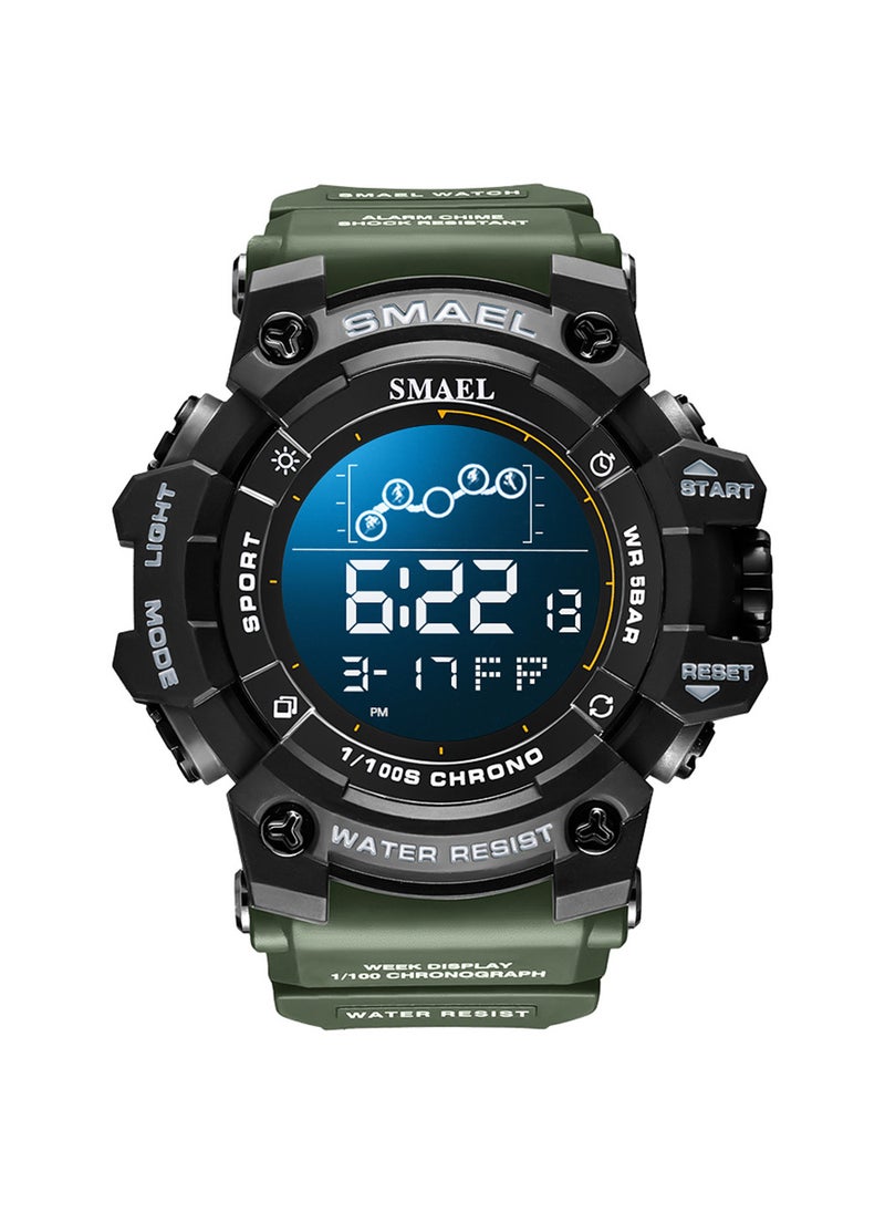 1 x 5 pcs SMAEL 8082 Waterproof Multifunction Sports Watch Army Green