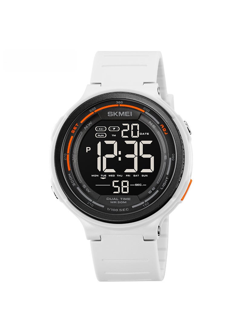 SKMEI Multifunctional Digital Watch Alarm Stopwatch Water Resistant White