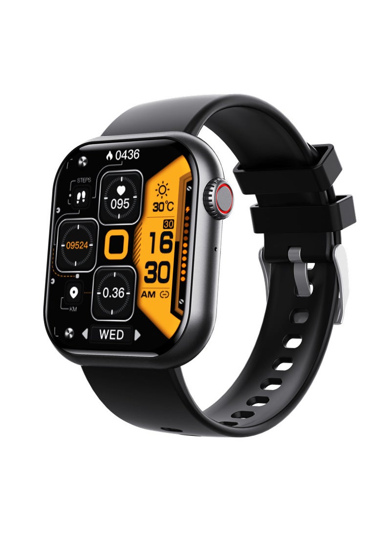 F57 Smart Watch Bluetooth Call HR  Temp Monitor Sports Band Black