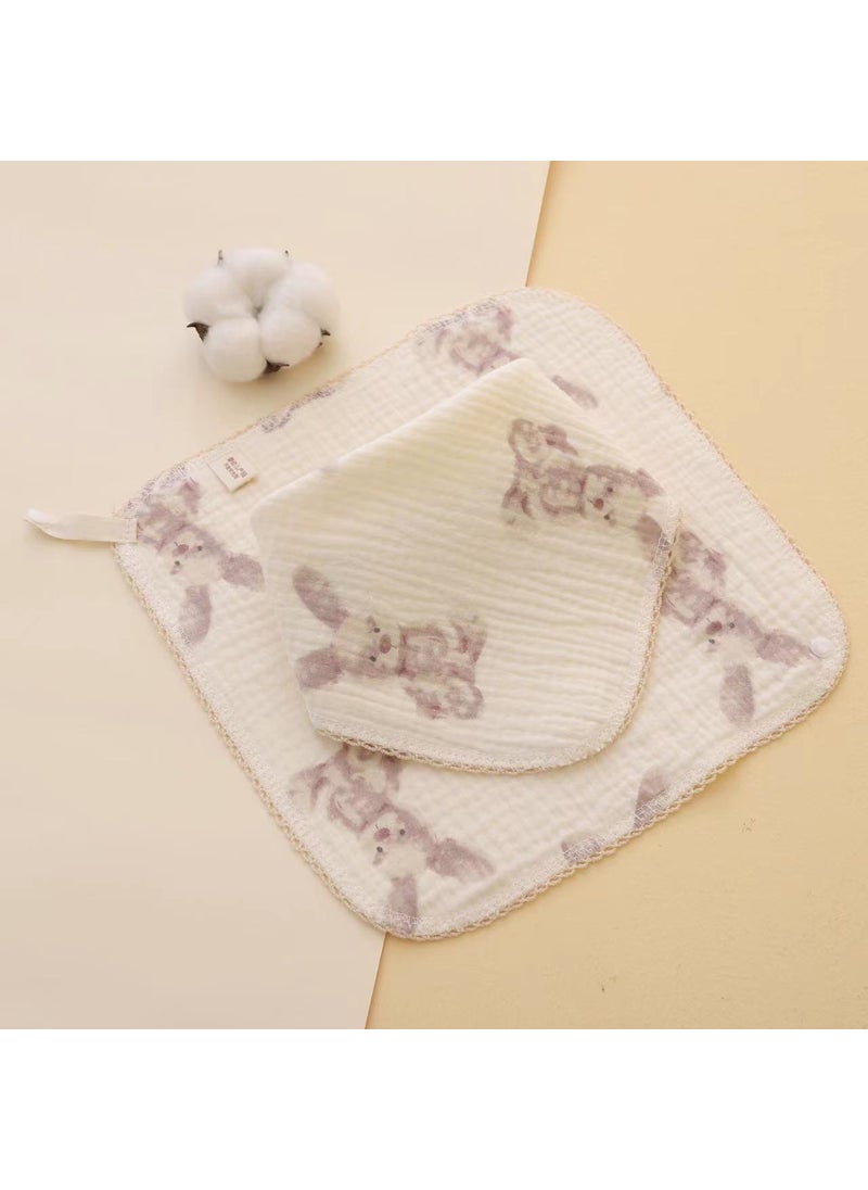 Cotton Baby Bib Kerchief Towel with Lace Trim Doll Rabbit