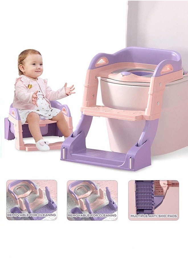 2-In-1 Kids Potty Training Seat With Anti-Slip Step Ladder