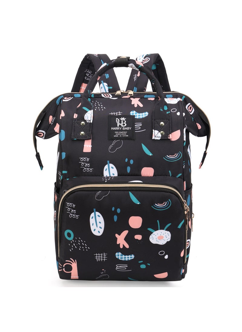 Lightweight Multi-function Diaper Bag Graffiti Black