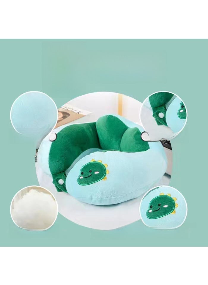 Cute Cartoon U-Shaped Neck Pillow for Travel New-green color matching dinosaur