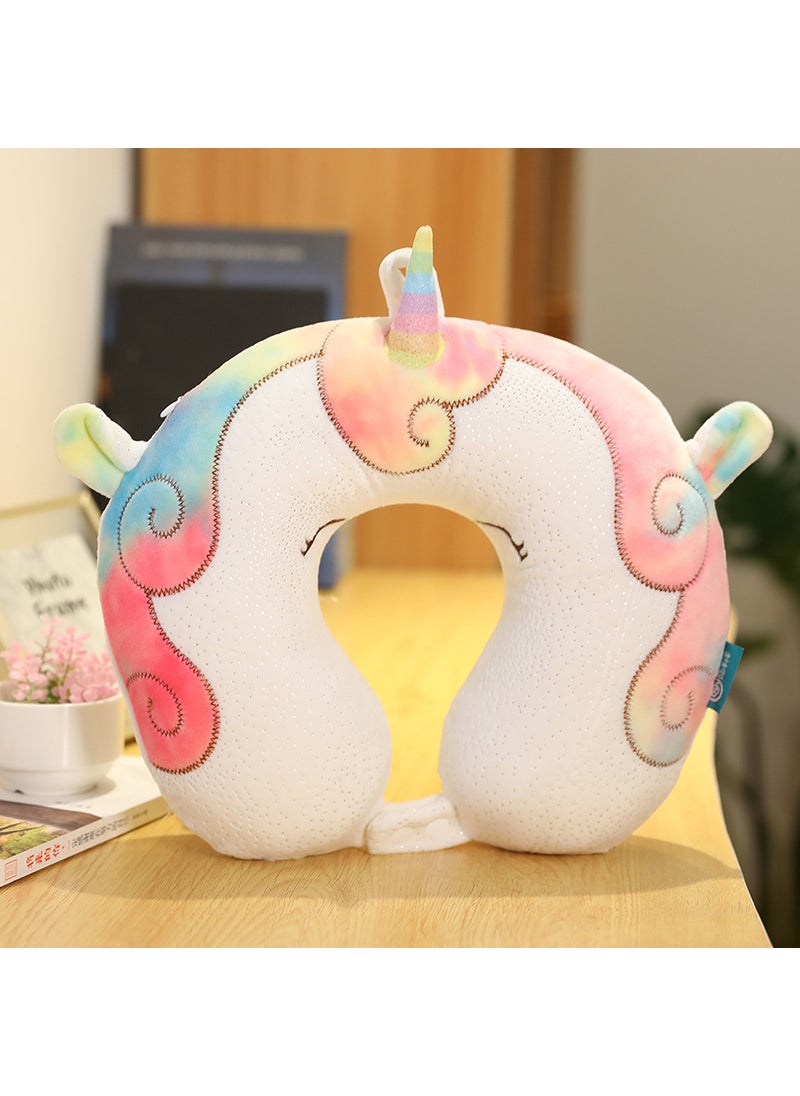 Cute Cartoon Slow Rebound Memory Foam Unicorn Sloth U-Shaped Pillow White Unicorn