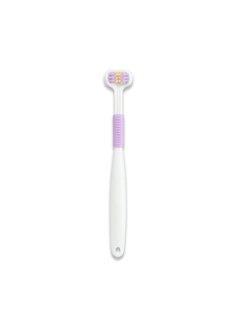 1 x 5 pcs Yalina Triple-Side Soft Bristle Toothbrush for Adults A22-White Purple (Children's Toothbrush)