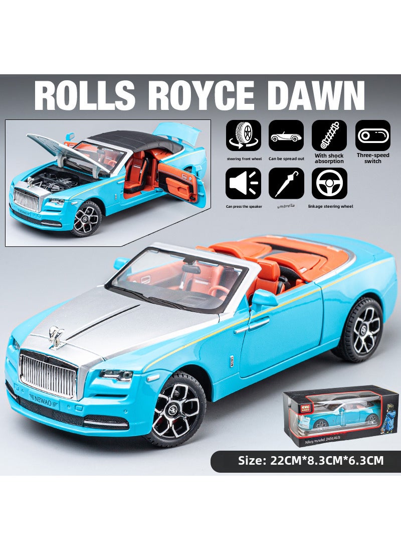 1:24 Scale Rolls-Royce Phantom Diecast Model Toy Car ENN Obsidian Shadow Blue