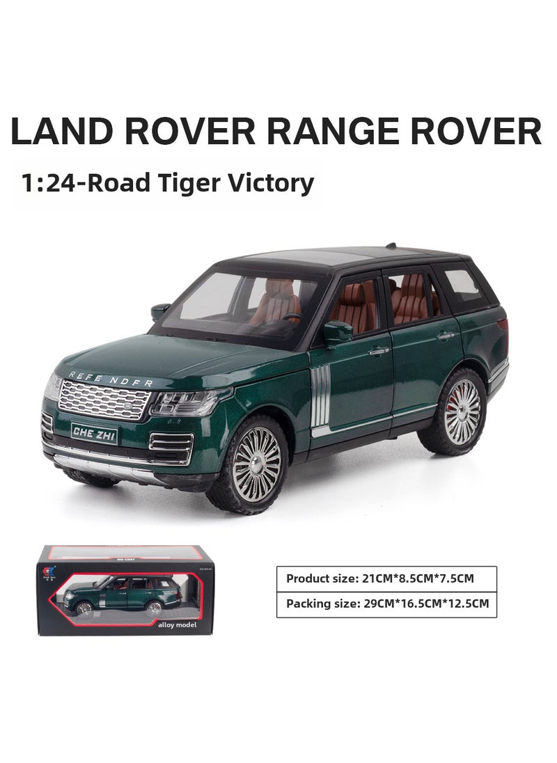 1:24 Alloy Range Rover Model Toy with Sound  Light 24313 Green Bracket Box 24