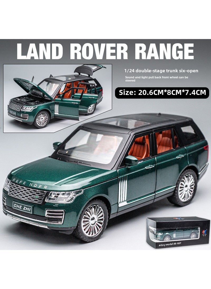 1:24 Alloy Range Rover Model Toy with Sound  Light 24312 green foam box 48