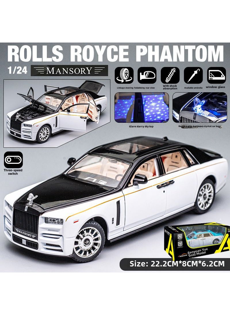 Jianyuan 1:24 Large Phantom Diecast Model Car White and black blister box with star top