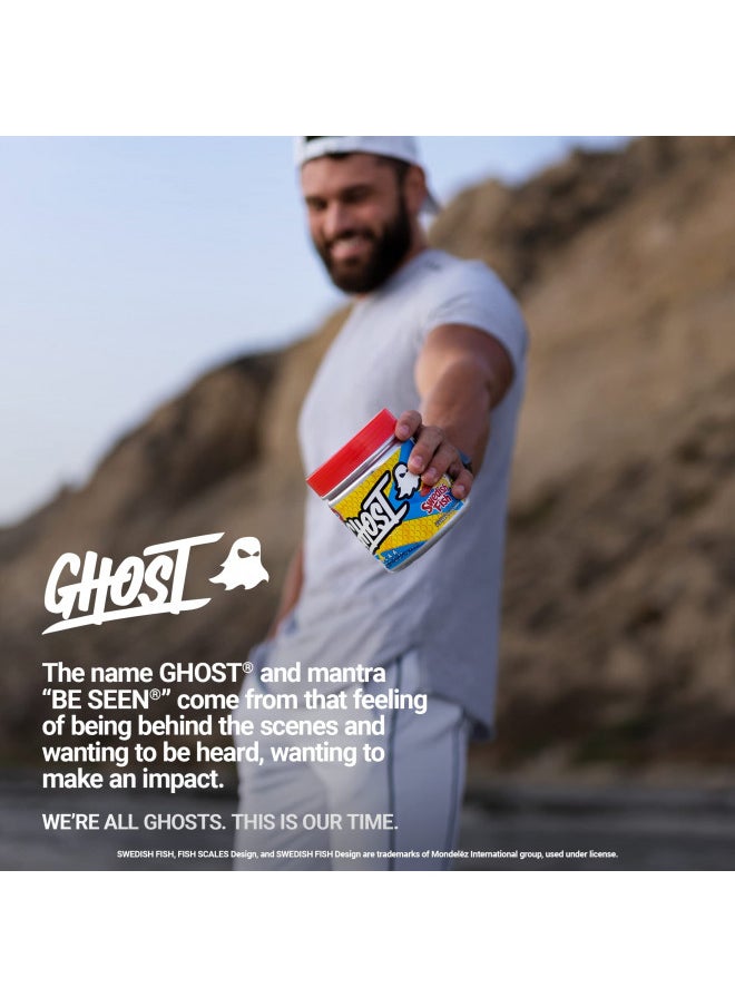 GHOST BCAA Amino Acids, Sour Patch Kids Redberry - 30 Servings - Sugar-Free Intra and Post Workout Powder & Recovery Drink, 7g BCAA Supports Muscle Growth & Endurance- Soy & Gluten-Free, Vegan