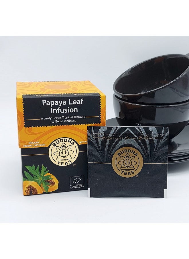 Buddha Teas Organic Papaya Leaf Tea - OU Kosher, USDA Organic, CCOF Organic, 18 Bleach-Free Tea Bags