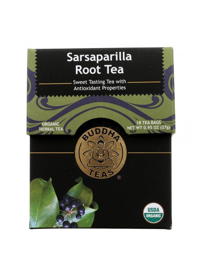 Buddha Teas Organic Sarsaparilla Root Tea - OU Kosher, USDA Organic, CCOF Organic, 18 Bleach-Free Tea Bags