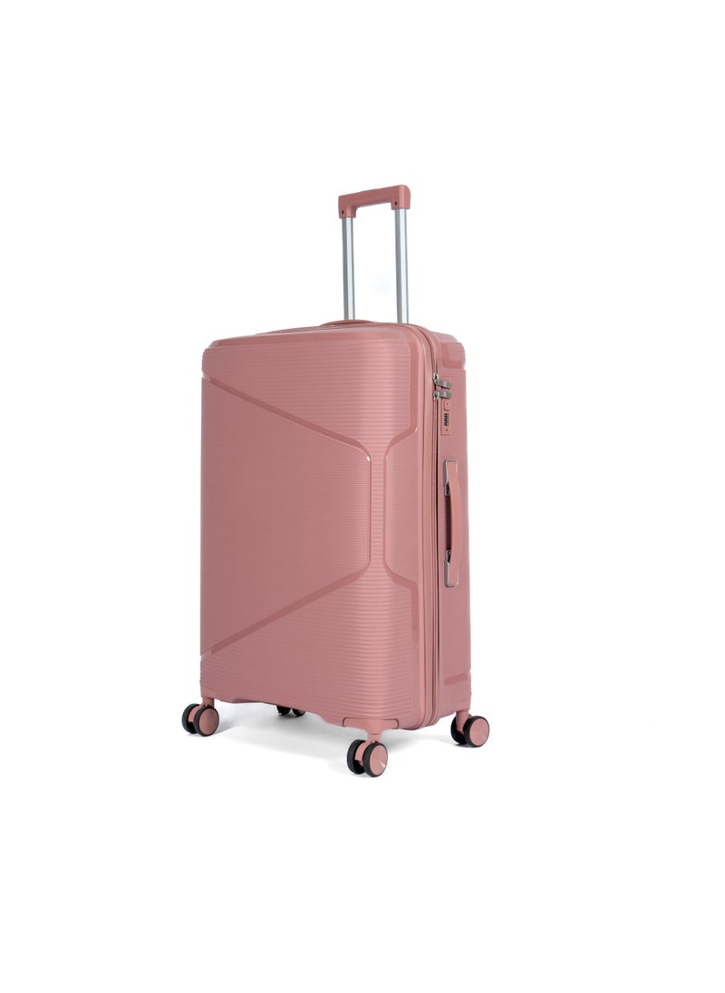 Unbreakable Travel Luggage Set with Hand Carry Trolley and Suitcases Featuring Double Spinner Wheels