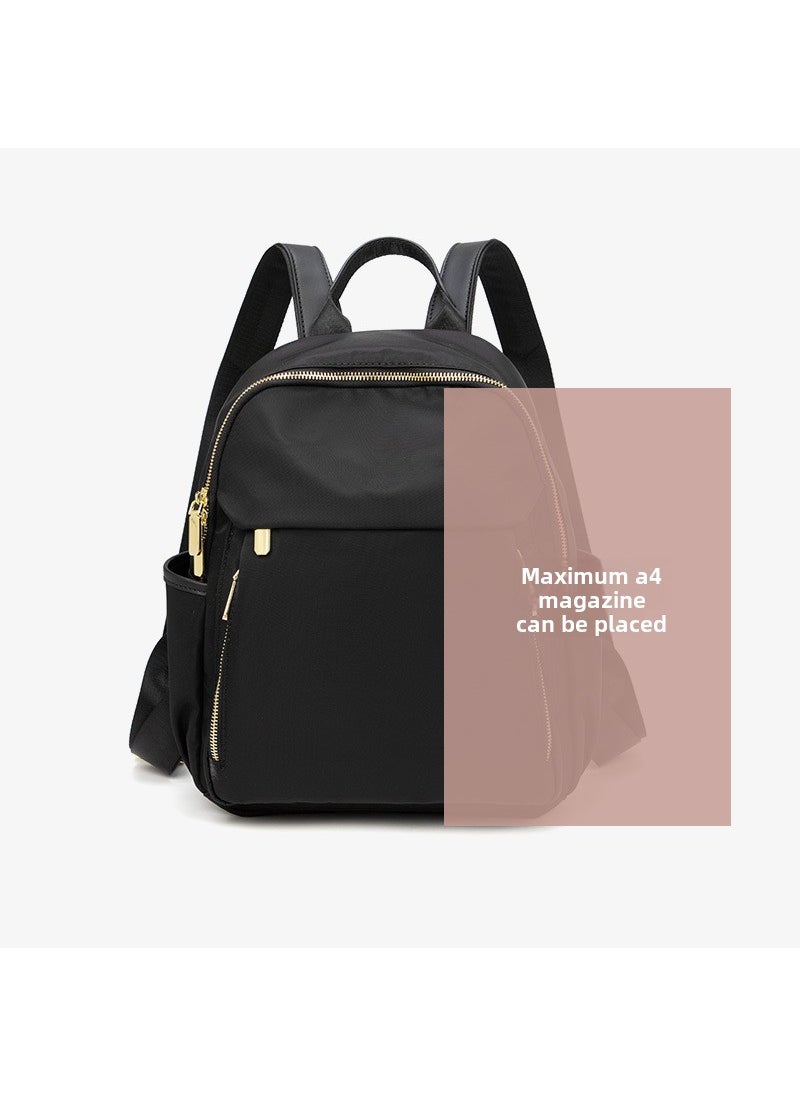 2024 Spring Summer Versatile Large-Capacity Oxford Backpack for Women All-match Black