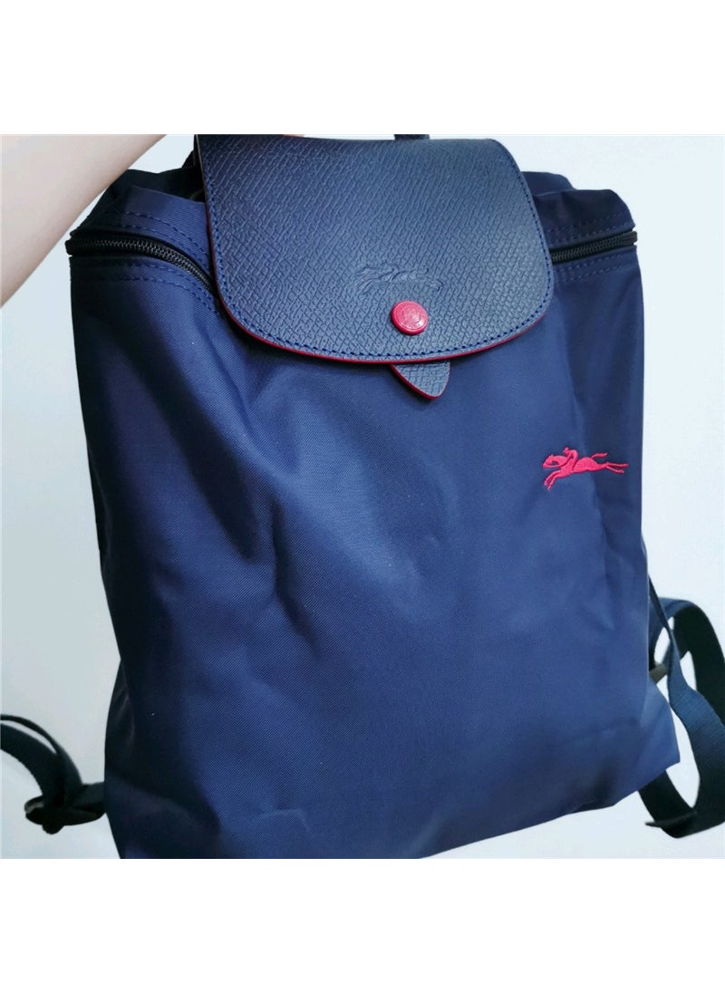 1 x 5 pcs French Embroidery Draco Backpack for Women White Navy Shoulders