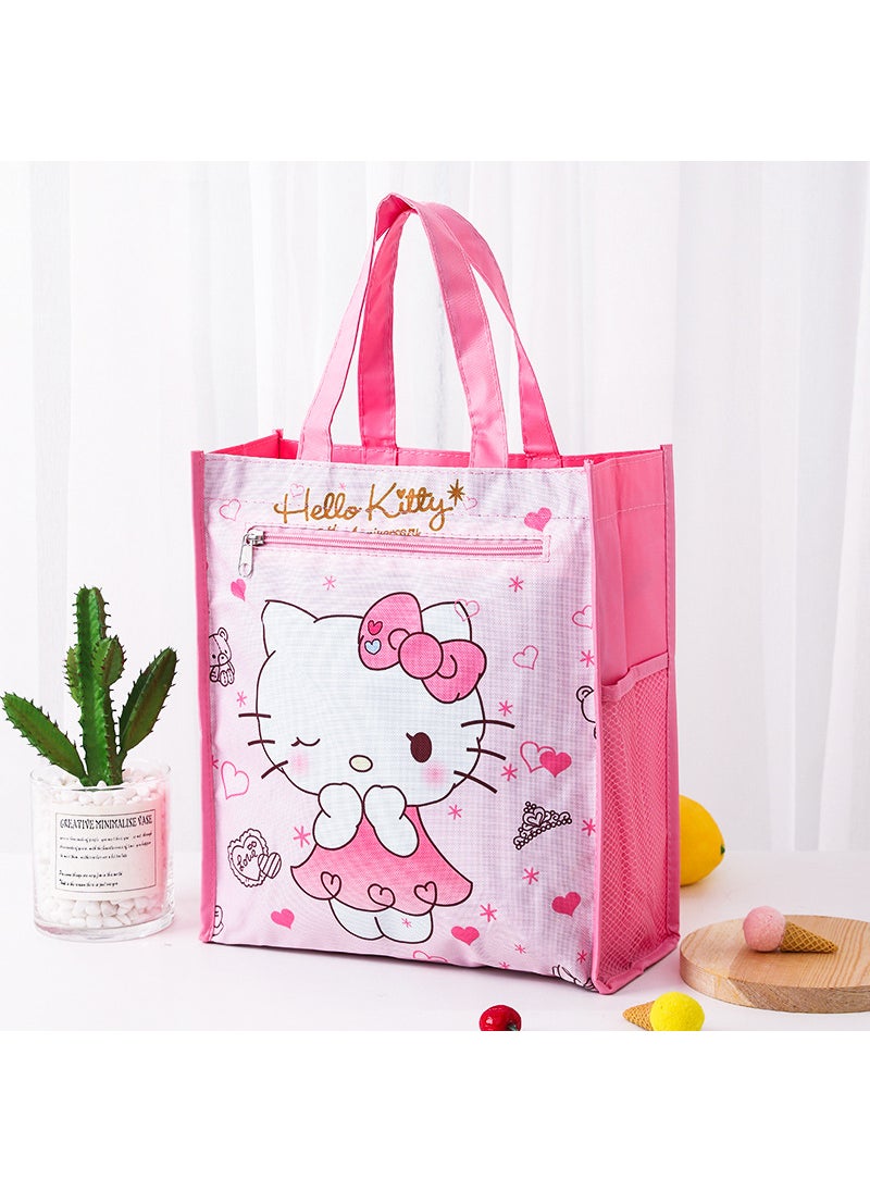 1 x 5 pcs Dual Layer A4 Art Case Cute Cartoon Student Carry Bag Waterproof Moe Kaidi No.1 (inner layer with inner lining)