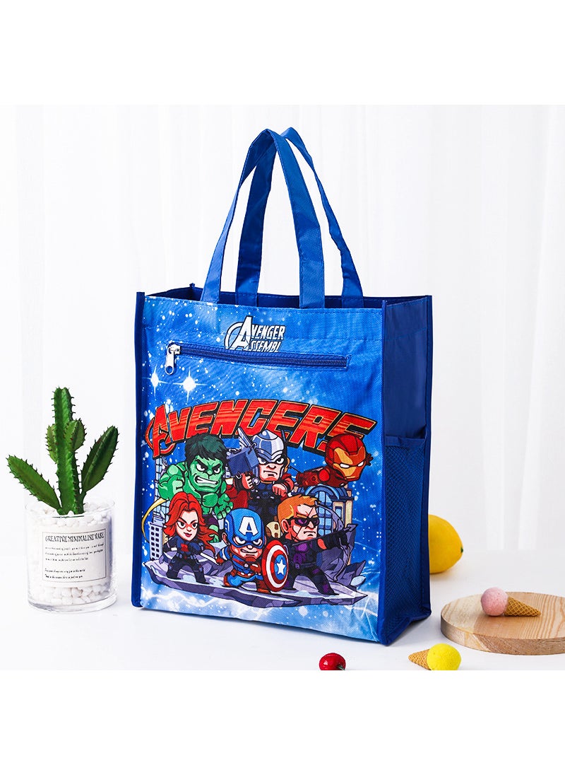 1 x 5 pcs Dual Layer A4 Art Case Cute Cartoon Student Carry Bag Waterproof No.18 MengMeng Avenger (inner layer with lining)