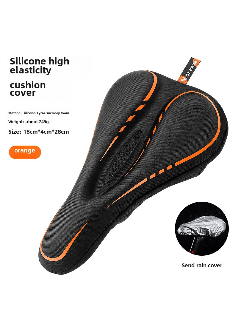 1 x 5 pcs WEST BIKING Thick Gel Saddle Cover Cushion Black Orange