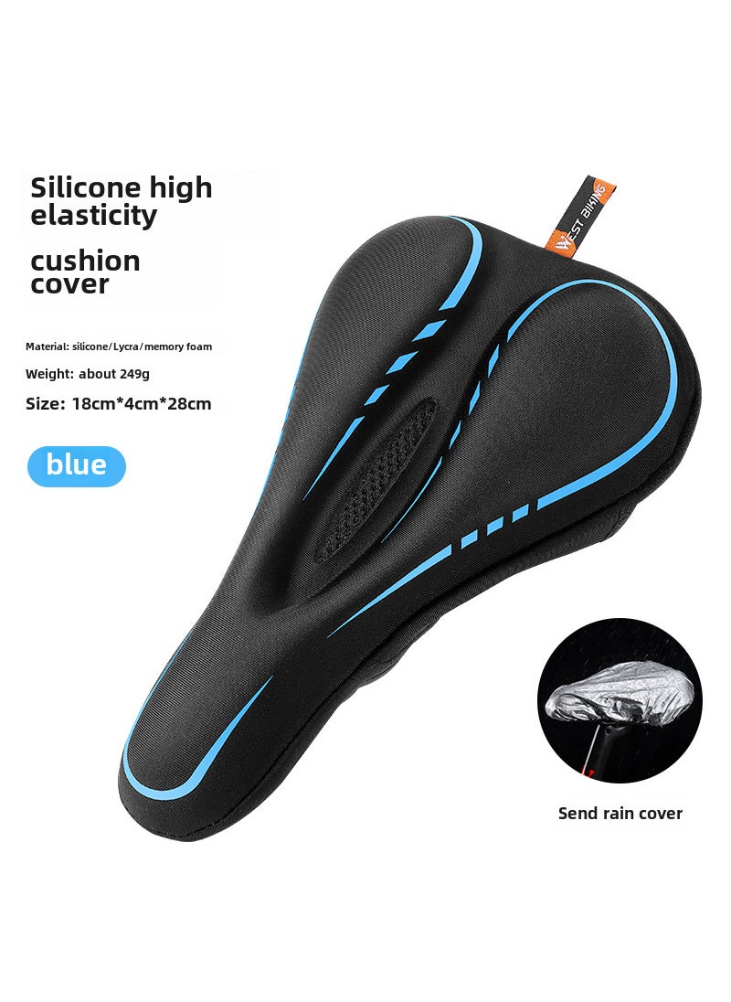 1 x 5 pcs WEST BIKING Thick Gel Saddle Cover Cushion Black Blue