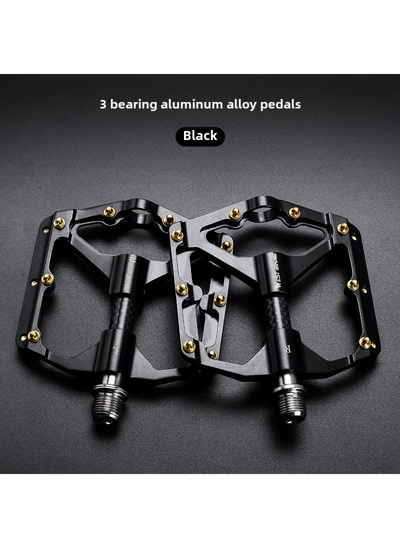 1 x 5 pcs WEST BIKING Carbon Pedals MTB High-Polish Black