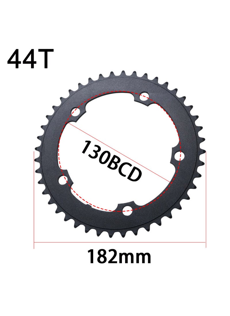 Road Bike Crankset 130BCD Alloy 44T 170mm Black 44T aluminum alloy dental plate