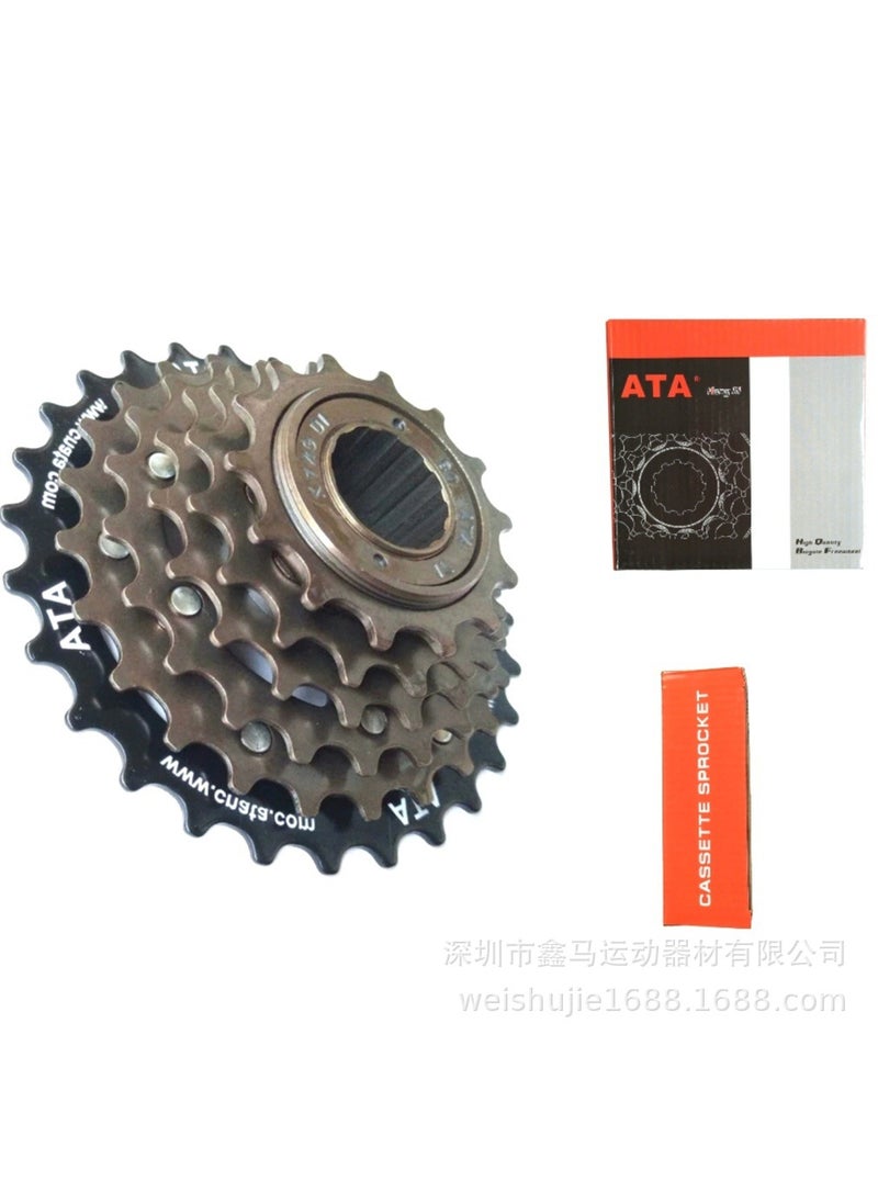 1 x 5 pcs ATA Condor 6-Speed Rotating Freewheel Mountain Bike Cassette Six fly positioning