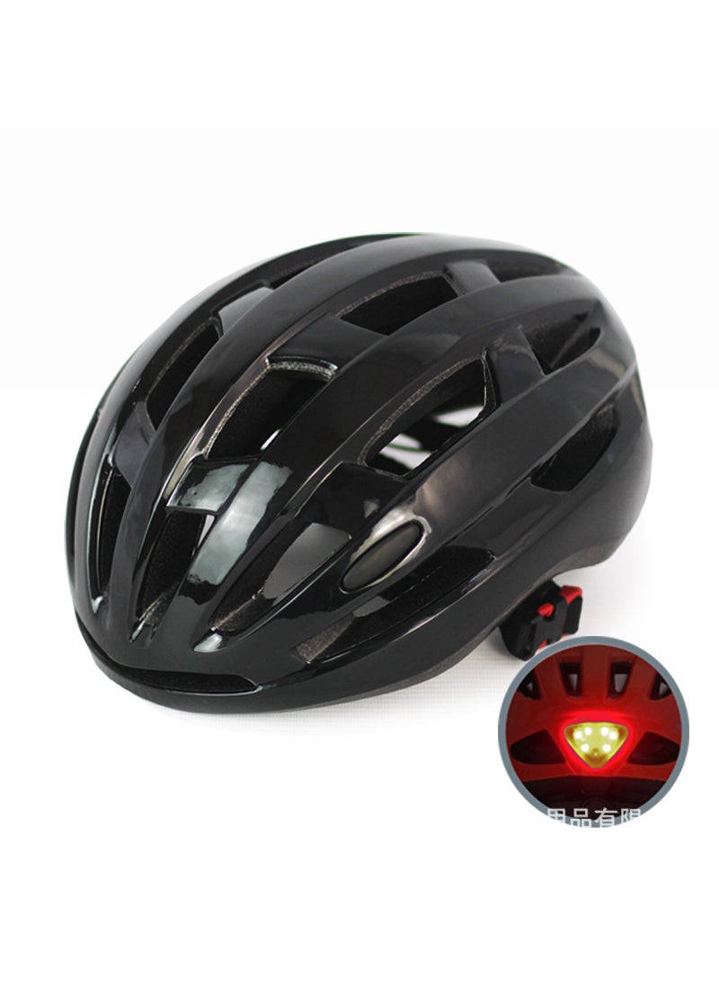 Bike Helmet with Light, Unisex, Mountain Road, Breathable Safety Gear Black (safer with light)