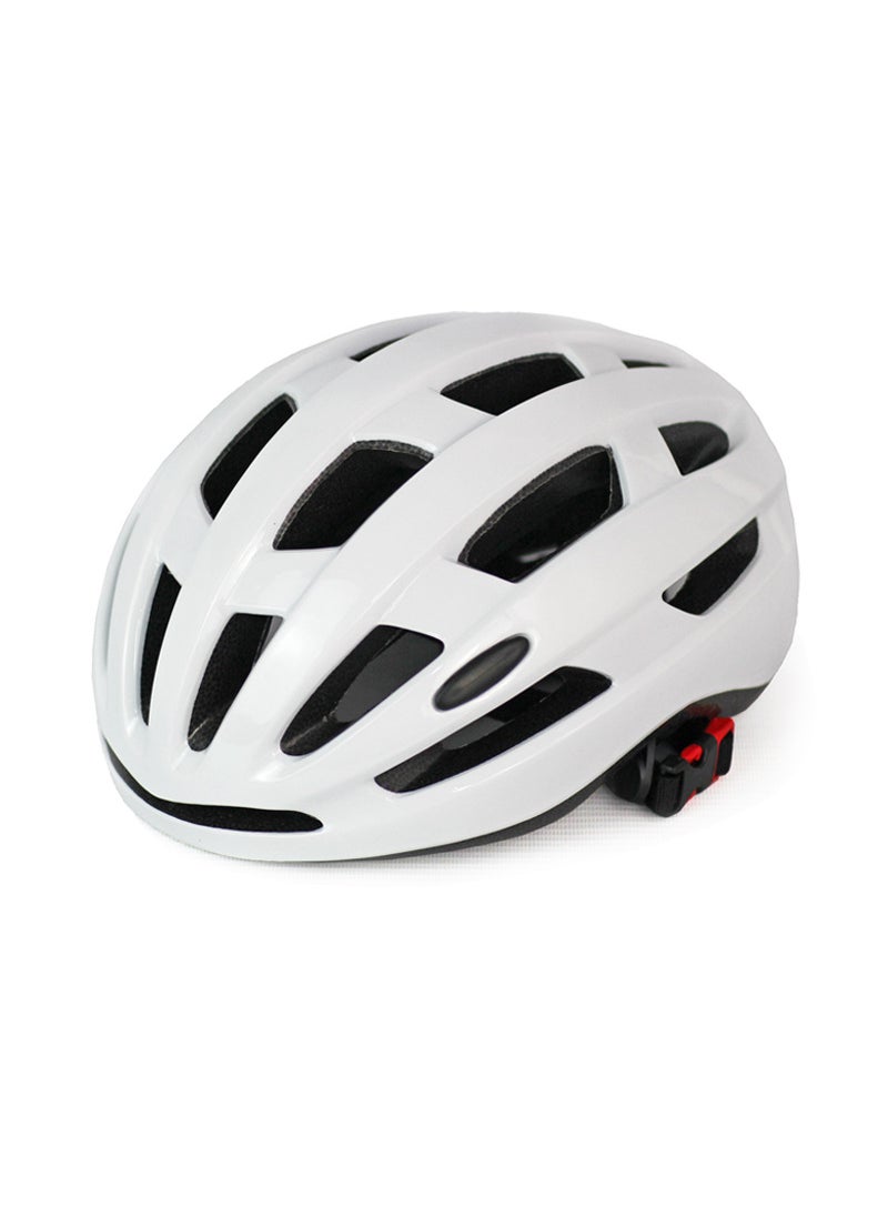 Bike Helmet with Light, Unisex, Mountain Road, Breathable Safety Gear White (integrated molding is safer)