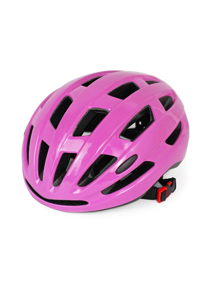 Bike Helmet with Light, Unisex, Mountain Road, Breathable Safety Gear Purple (integrated molding is safer)